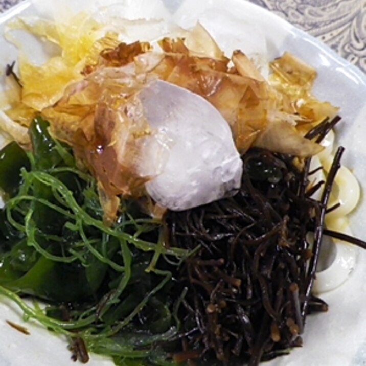 玉ねぎ海藻酢醤油うどん